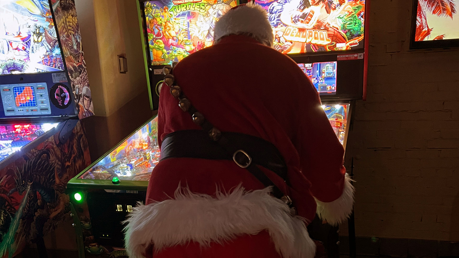 Santa Playing Pinball